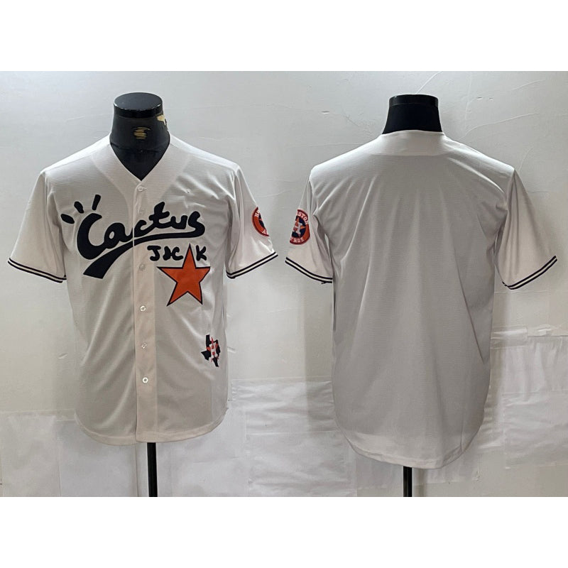 Houston Astros Blank Cream CONTON Cactus Jack Cool Base Jersey