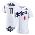 Los Angeles Dodgers #11 Roki Sasaki Player Gold White CONTON World Series 2026 Collection Stadium Limited Elite Stitched Jerseys