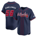 Atlanta Braves #56 Spencer Schwellenbach Player Navy CONTON 2025 Speedway Classic Home Game Stitched Jerseys