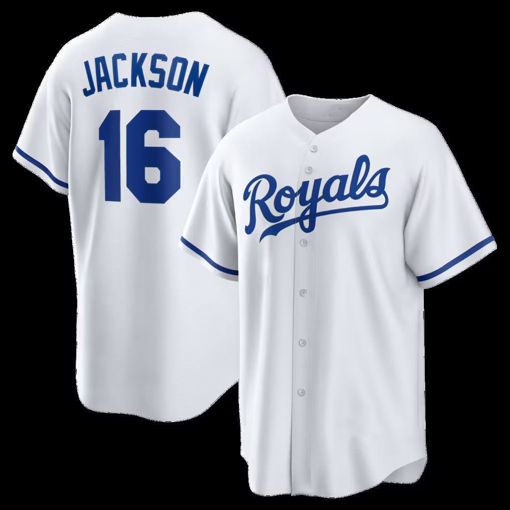 Kansas City Royals #16 Bo Jackson White CONTON Home Retired Player Replica Jersey