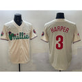 Philadelphia Phillies #3 Bryce Harper Cream CONTON Phanatic Limited Stitched Jersey