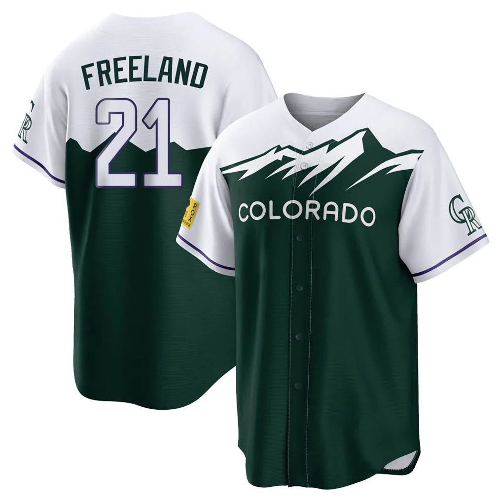 Colorado Rockies #21 Kyle Freeland Player Green CONTON City Connect Home Game Stitched Jerseys
