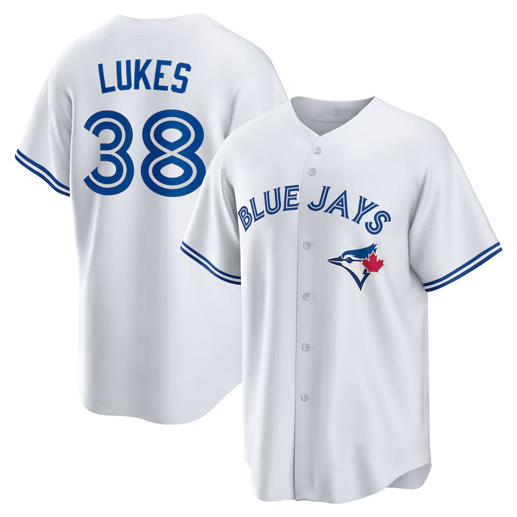 Toronto Blue Jays #38 Nathan Lukes White CONTON Home Replica Jersey