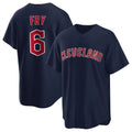 Cleveland Guardians #6 David Fry Player Navy CONTON Game Home Stitched Jerseys