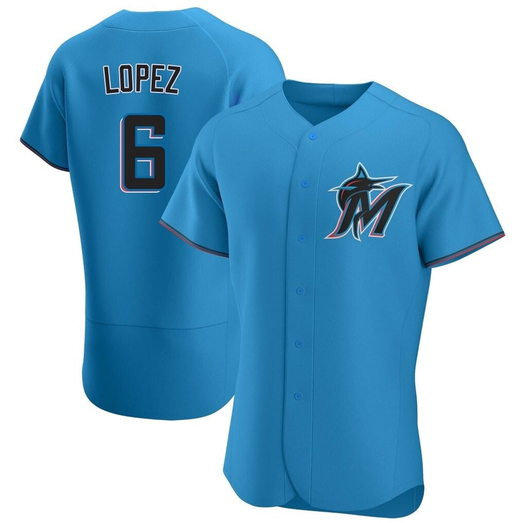 Miami Marlins #6 Otto Lopez Player Blue CONTON Home Limited Elite Stitched Jerseys