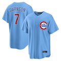 Chicago Cubs #7 Dansby Swanson Player Light Blue CONTON Home Game Stitched Jerseys