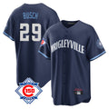 Chicago Cubs #29 Michael Busch Player Navy CONTON 150th Anniversary City Connect Home Game Stitched Jerseys