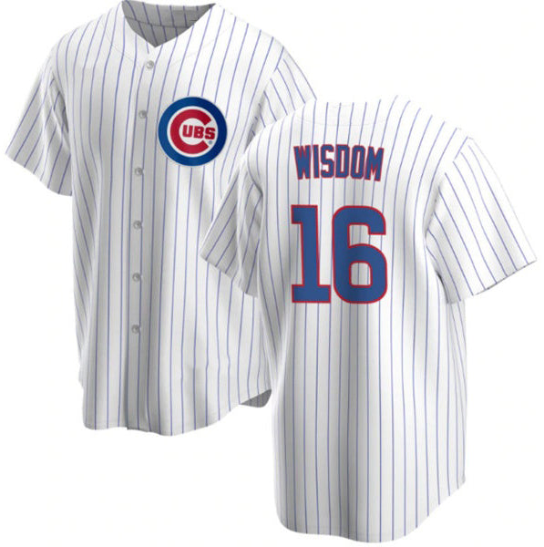 Chicago Cubs #16 Patrick Wisdom White CONTON Cool Base Stitched Jersey