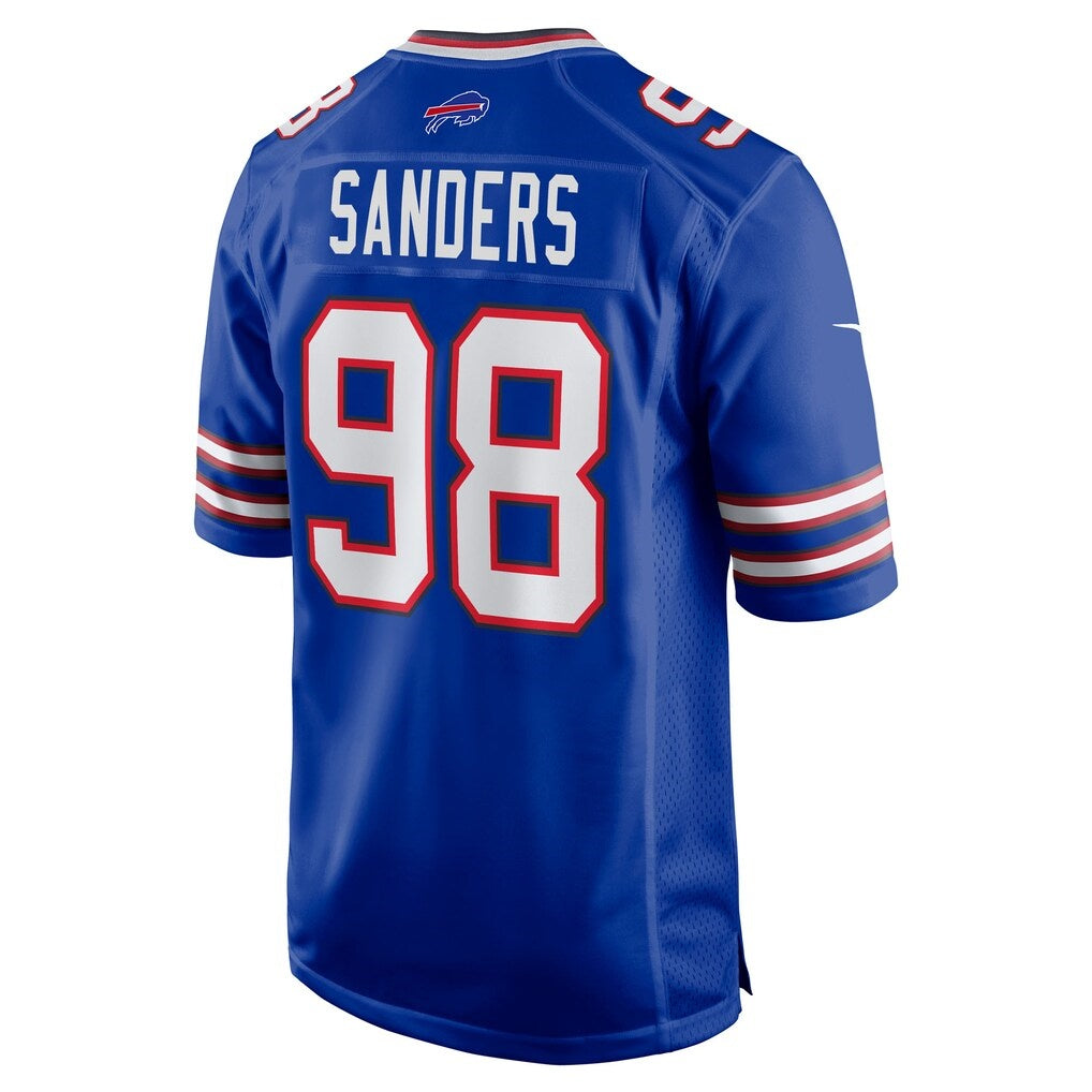 B.Bills #98 T.J. Sanders Royal CONTON Team Game Jersey