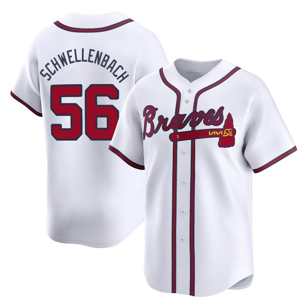 Atlanta Braves #56 Spencer Schwellenbach Player White CONTON Limited Home Game Stitched Jerseys