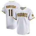 San Diego Padres #11 Yu Darvish White CONTON Home Limited Player Jersey