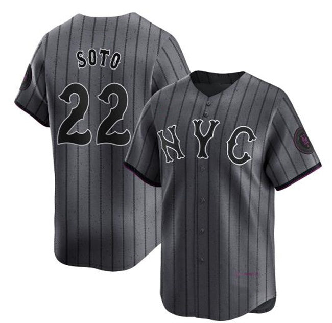 New York Mets #22 Juan Soto Graphite CONTON 2024 City Connect Limited Stitched Jersey