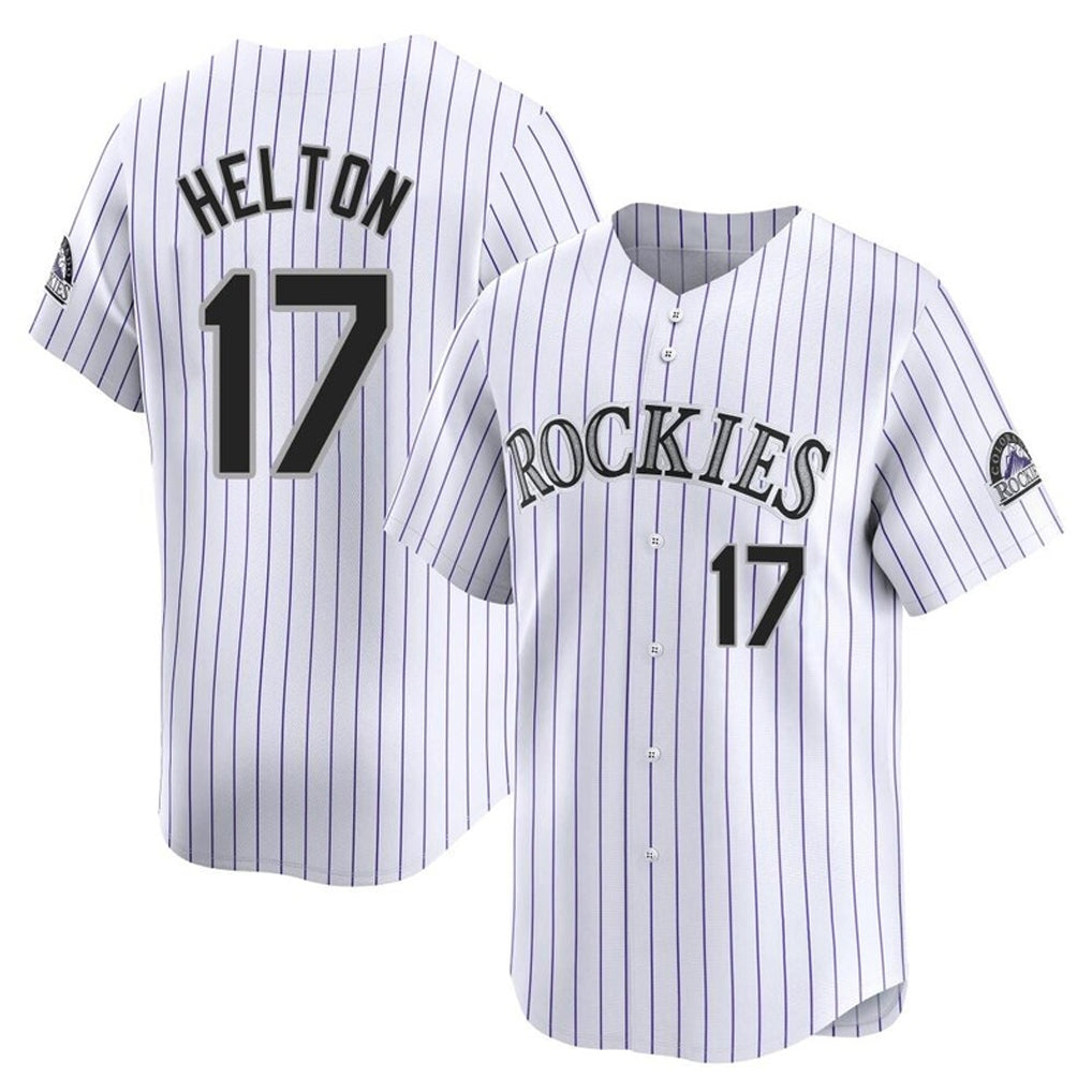 Colorado Rockies #17 Todd Helton Player White CONTON Limited Home Stitched Jerseys