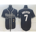 Chicago White Sox #7 Tim Anderson Number Black CONTON Cool Base Stitched Jersey