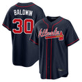 Atlanta Braves #30 Drake Baldwin Player Navy CONTON Home Game Stitched Jerseys