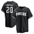 Arizona Diamondbacks #20 Luis Gonzalez Player Black CONTON Game Home Stitched Jerseys