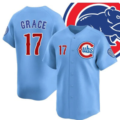 Chicago Cubs #17 Mark Grace Blue CONTON 2024-25 2nd Alternate Limited Stitched Jersey