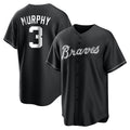 Atlanta Braves #3 Dale Murphy Player Black CONTON Home Game Stitched Jerseys