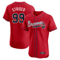 Atlanta Braves #99 Spencer Strider Player Red CONTON Limited Elite Home Game Stitched Jerseys