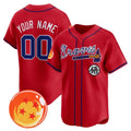Custom Atlanta Braves x Dragon Ball Red CONTON Vapor Premier Limited Jersey - All Stitched