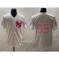 New York Yankees #99 Aaron Judge Pink CONTON With Patch Limited Stitched Jersey