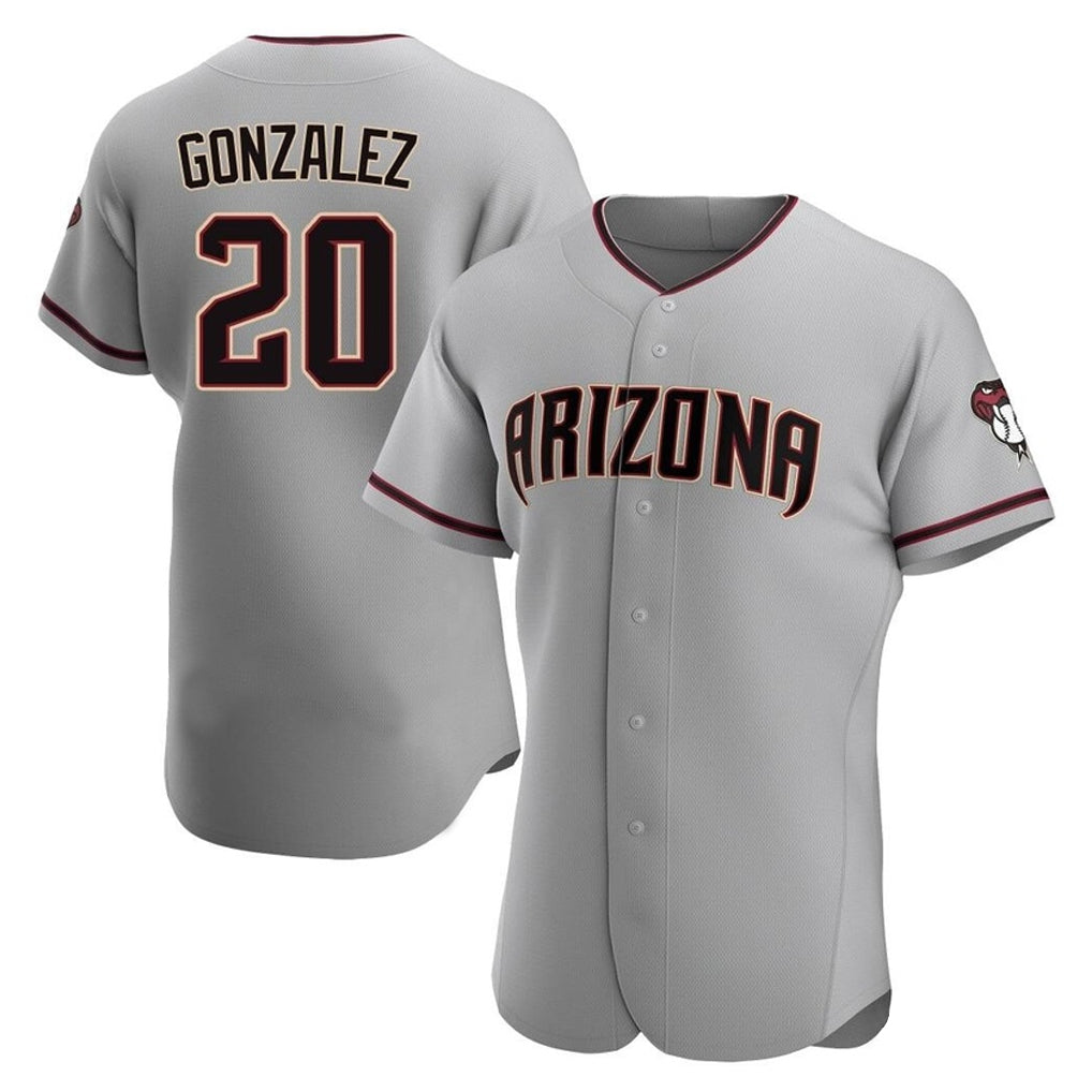 Arizona Diamondbacks #20 Luis Gonzalez Player Gray CONTON Road Limited Elite Home Game Stitched Jerseys