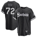 Chicago White Sox #72 Carlton Fisk Player Black CONTON City Connect Home Game Stitched Jerseys