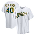 Oakland Athletics #40 Luis Severino White CONTON Home Replica Jersey