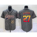 Houston Astros #27 Jose Altuve Number Grey CONTON Gridiron Cool Base Stitched Jersey