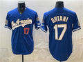 Los Angeles Dodgers #17 Shohei Ohtani Royal CONTON 2026 Gold Collection 9x & B2B Champs Patch Stitched Jersey