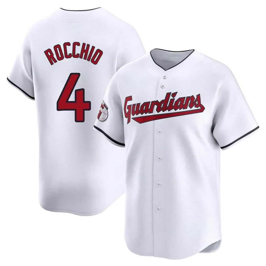 Cleveland Guardians #4 Brayan Rocchio Player White CONTON Limited Home Stitched Jerseys