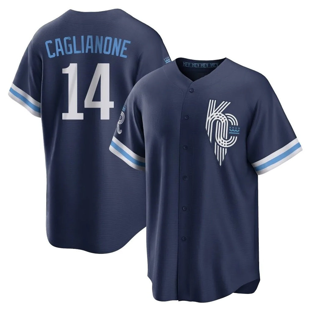 Kansas City Royals #14 Jac Caglianone Player Navy CONTON City Connect Home Game Stitched Jerseys