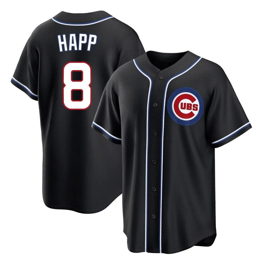 Chicago Cubs #8 Ian Happ Player Black CONTON Fashion Out Game Stitched Jerseys