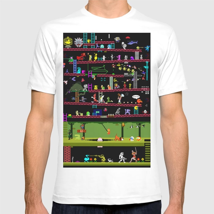 Video Games, Crew Neck, Baggy, Summer, Casual, Tshirts