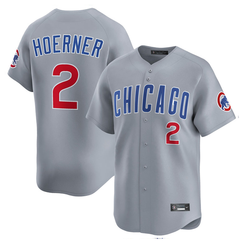 Chicago Cubs #2 Nico Hoerner Player Gray CONTON Road Limited Home Stitched Jerseys
