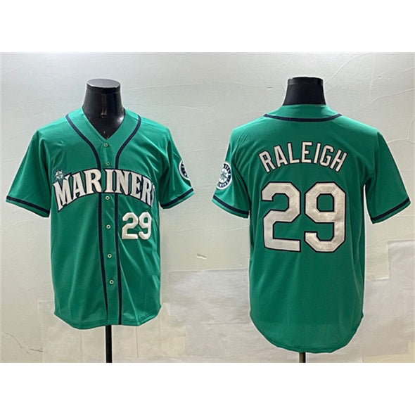 Seattle Mariners #29 Cal Raleigh Aqua CONTON Limited Stitched jersey