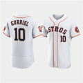 Houston Astros #10 Yuli Gurriel White CONTON 60th Anniversary Flex Base Stitched Jersey