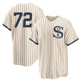Chicago White Sox #72 Carlton Fisk Player Cream CONTON Field of Dreams Home Game Stitched Jerseys