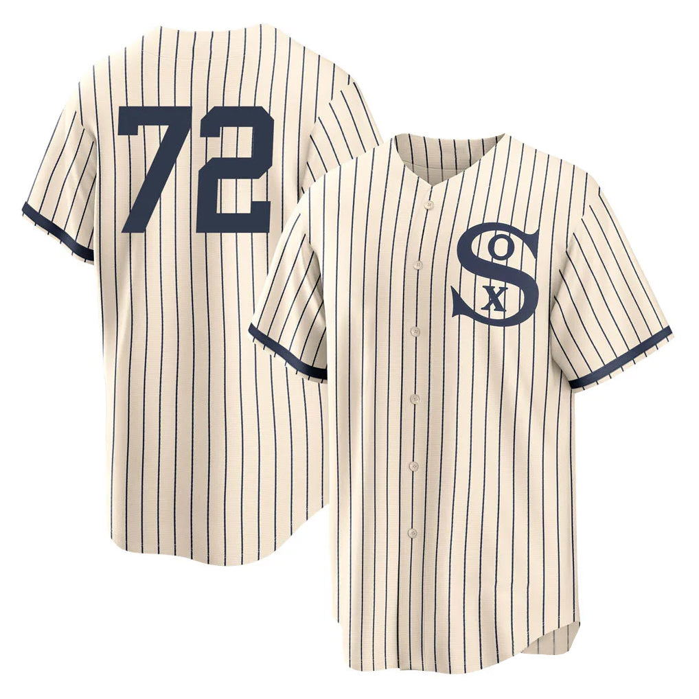 Chicago White Sox #72 Carlton Fisk Player Cream CONTON Field of Dreams Home Game Stitched Jerseys
