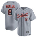 Detroit Tigers #8 Matt Vierling Player Gray CONTON Home Limited Stitched Jerseys
