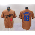 Los Angeles Dodgers #18 Yoshinobu Yamamoto Number Olive CONTON Cool Base Limited Stitched Jersey 2