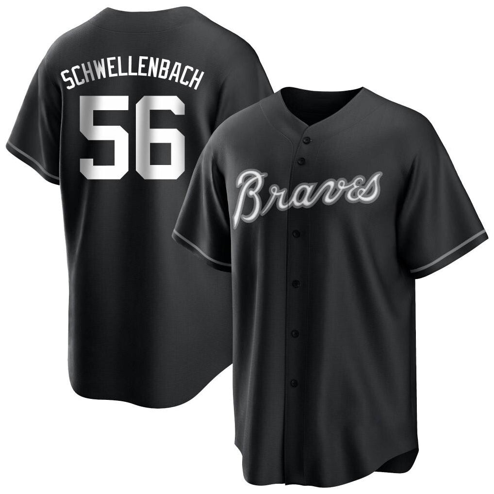 Atlanta Braves #56 Spencer Schwellenbach Player Black CONTON Home Game Stitched Jerseys
