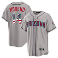 Arizona Diamondbacks #14 Gabriel Moreno Player Gray CONTON USA 250 Fourth of July Home Game Stitched Jerseys