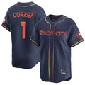 Houston Astros #1 Carlos Correa Player Navy CONTON City Connect Home Limited Stitched Jerseys