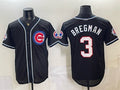 Chicago Cubs #3 Alex Bregman 150th Anniversary Black CONTON Out Style Vapor Premier Limited Stitched Jersey