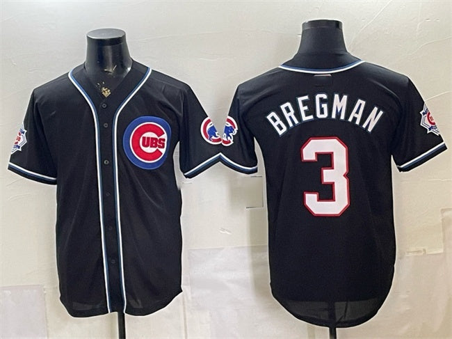 Chicago Cubs #3 Alex Bregman 150th Anniversary Black CONTON Out Style Vapor Premier Limited Stitched Jersey