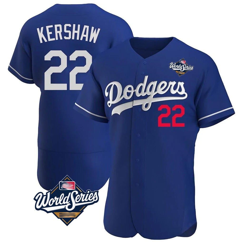 Los Angeles Dodgers #22 Clayton Kershaw Player Royal CONTON World Series Limited Elite Home Stitched Jerseys