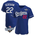 Los Angeles Dodgers #22 Clayton Kershaw Player Royal CONTON World Series Limited Elite Home Stitched Jerseys