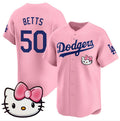 Los Angeles Dodgers #50 Mookie Betts Pink CONTON 2025 Hello Kitty Vapor Limited Stitched Jersey