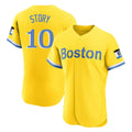 Boston Red Sox #10 Trevor Story Player Yellow CONTON Limited Elite Home Game Stitched Jerseys1
